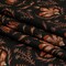 1 Yard Rayon Challis Black and Orange Floral Watching the Fire Print Fabric 55 Inches Width